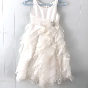 Young girls ivory bridal gown